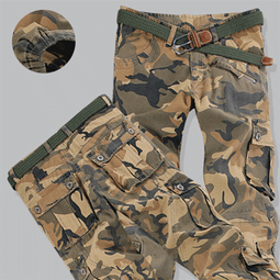 休閒褲男 工裝褲 迷彩褲男秋冬季加絨加厚潮牌工裝褲寬松保暖男褲潮流束腳休閑褲男 歷史價格詳細信息