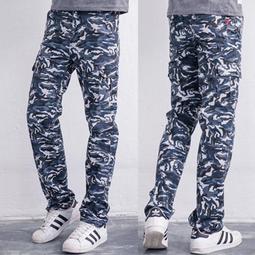 工作褲.美式海軍藍迷彩多口袋牛仔褲 歷史價格詳細信息
