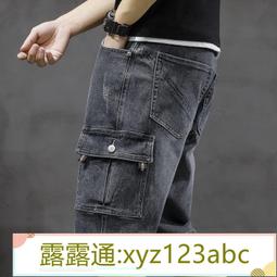 夏天多口袋工裝牛仔短褲男五分夏季寬鬆七分五分褲5分7分馬褲 歷史價格詳細信息