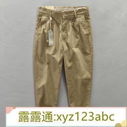 阿美咔嘰復古純棉水洗潮牌休閒褲男士日系寬鬆直筒工裝褲男九分褲 歷史價格詳細信息