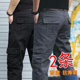 夏季直筒寬松工裝褲男士純棉透氣耐磨工作褲青年戶外大碼長褲         全臺最大的網路購物市集 歷史價格詳細信息