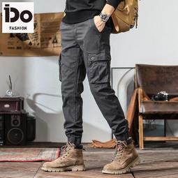 工裝褲男 純棉厚款工作褲 多口袋 抽繩束腰 寬鬆闊腿褲 春秋季潮牌痞帥直筒休閒褲韓版潮流ins長褲子 男生衣著 歷史價格詳細信息