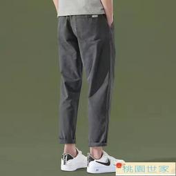 夏季純棉九分褲男復古純色簡約休閒褲韓版錐形修身百搭男士褲子潮 歷史價格詳細信息