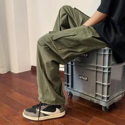 現貨：軍綠色冰絲工裝褲子男款夏季薄款魔術貼束腳運動褲戶外速干沖鋒褲 歷史價格詳細信息