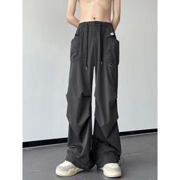 休閑男子夏季寬松直筒男生美式高街微喇牛仔男款春秋2024新款 歷史價格詳細信息