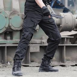 工裝褲 工裝褲 黑色作訓褲男秋冬耐磨戰術褲軍迷褲工裝褲網格訓練褲保安褲子寬松 歷史價格詳細信息