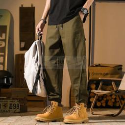 【現貨免運】工裝褲　工作褲美式復古寬鬆大尺碼休閒褲 潮磨束口褲子緊身縮口褲  男生長褲 束口褲 縮口工作褲男潮流男 歷史價格詳細信息