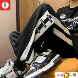 現貨 工裝褲男 褲子男 褲子男華夫格撞色腰九分褲抽繩寬松運動百搭INS韓版情侶休閑褲 歷史價格詳細信息