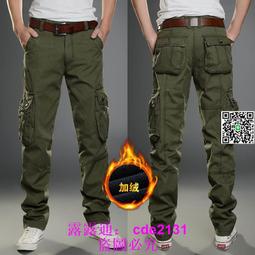 加絨工裝褲男工作服男多口袋直筒寬松闊腿褲休閑軍裝褲男士長褲子 歷史價格詳細信息
