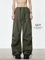 現貨：軍綠色冰絲工裝褲子男款夏季薄款魔術貼束腳運動褲戶外速干沖鋒褲 歷史價格詳細信息