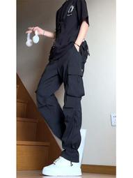 夏季薄款直筒休閑褲男2022新款潮牌高街褲子寬松長褲垂感拖地褲子 歷史價格詳細信息