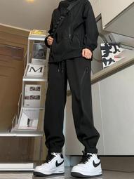 黑色工裝褲子男款秋季2023新款潮牌休閒褲男士純棉微錐哈倫男褲潮 歷史價格詳細信息
