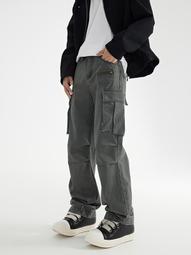 高街復古工裝開叉拉鏈牛仔褲男士韓版痞帥寬鬆直筒拖地微喇叭長褲 歷史價格詳細信息