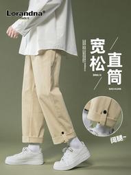 現貨 工裝褲男 褲子男 夏季男褲子設計感小眾薄款韓版潮流闊腿褲寬松直筒休閑褲運動衛褲 歷史價格詳細信息
