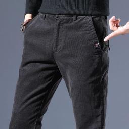秋冬季燈芯絨褲子男彈力休閒褲緊身直筒條絨加厚男士長褲潮流百搭 歷史價格詳細信息