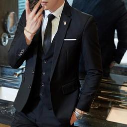 美的特選正品西服套裝男士三件套休閒正裝職業商務西裝修身新郎禮服 歷史價格詳細信息