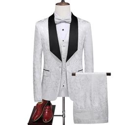 【星月】西服套裝男純色新郎結婚禮服韓版修身小西裝男士西服三件套裝潮流 歷史價格詳細信息