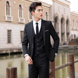 【星月】男士西服套裝三件套2023新款夏季職業商務修身小西裝伴郎新郎結婚 歷史價格詳細信息