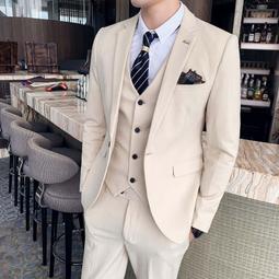 【星月】男士西服套裝三件套2023新款夏季職業商務修身小西裝伴郎新郎結婚 歷史價格詳細信息