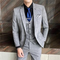 【星月】男士西服套裝三件套2023新款夏季職業商務修身小西裝伴郎新郎結婚 歷史價格詳細信息