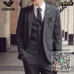 男士西服套裝韓版修身商務職業正裝休閒西裝男新郎結婚禮服三件套 歷史價格詳細信息