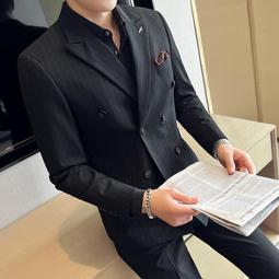 【星月】西服套裝男純色新郎結婚禮服韓版修身小西裝男士西服三件套裝潮流 歷史價格詳細信息