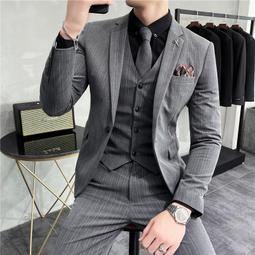 【星月】男士西服套裝三件套2023新款夏季職業商務修身小西裝伴郎新郎結婚 歷史價格詳細信息