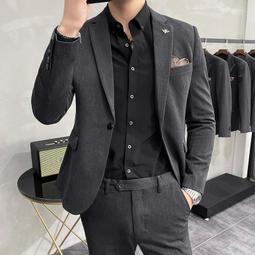 【星月】伴郎服男西裝兩件套 修身雙扣純色珠邊品質感西服套裝男常年 歷史價格詳細信息
