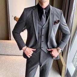 【星月】男士西服套裝三件套2023新款夏季職業商務修身小西裝伴郎新郎結婚 歷史價格詳細信息