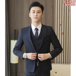 西服套裝三件套男士韓版修身職業正裝新郎伴郎結婚商務休閒英倫風 歷史價格詳細信息