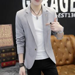 男夏季西裝外套 夏季薄款 冰絲 防晒服 男素色輕薄防晒西裝 商務休閒外套 潮流緊身西裝 歷史價格詳細信息