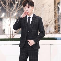 休閒西服套裝男新郎結婚禮服修身西裝男英倫風商務正裝二件套 歷史價格詳細信息