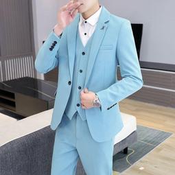 正裝西服套裝男修身帥氣韓版商務外套黑色學生休閒伴郎結婚小西裝 歷史價格詳細信息