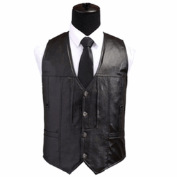 皮背心 皮馬甲-真綿羊皮商務紳士單排扣男外套65t3【獨家進口】【米蘭精品】 歷史價格詳細信息