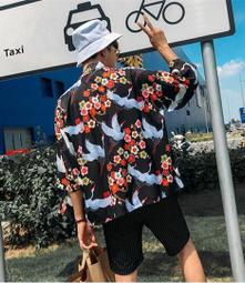 &Omega;衣枝獨袖&Omega;【310】和風日式浮世繪寬鬆開衫大碼男女和服外套 歷史價格詳細信息