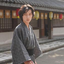 日本傳統和服男士浴衣浴袍睡衣家居服cos寫真服裝棉麻透氣黑白條  露天市集  全台最大的網路購物市集 歷史價格詳細信息