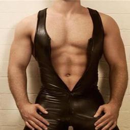 情趣内衣男 性感内衣男 男士情趣裝雙拉鏈開檔連體衣高彈油亮光澤緊身衣絲滑性感歐美跨境亞馬遜7064 歷史價格詳細信息