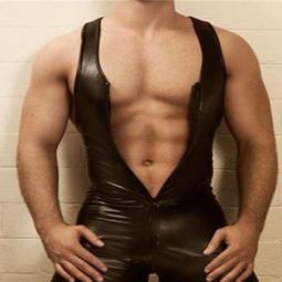 情趣内衣男 性感内衣男 男士情趣裝雙拉鏈開檔連體衣高彈油亮光澤緊身衣絲滑性感歐美跨境亞馬遜7064 歷史價格詳細信息