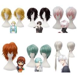 *漫研社*Cosplay假髮 家庭教師Reborn/六道骸/墨藍色收臉短髮 閃電頭假髮 cos假髮 md 歷史價格詳細信息