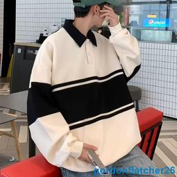 POLO衫男 潮牌ins華夫格翻領短袖t恤男 韓版素色輕奢polo衫潮流寬鬆彈力上衣 正韓 潮男必備-22號穿搭 歷史價格詳細信息