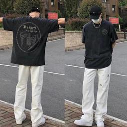 男生T恤 T恤 厚磅短t 潮牌美式t恤男士短袖新款夏季寬鬆衣服男潮流ins復古百搭體恤-MINTS名仕男裝 歷史價格詳細信息