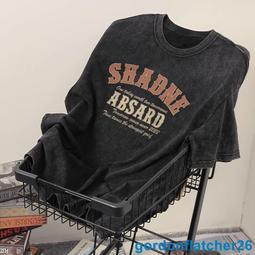 重磅做舊水洗短袖男T恤夏季日係潮牌複古潮流街頭嘻哈寬鬆校園風 歷史價格詳細信息