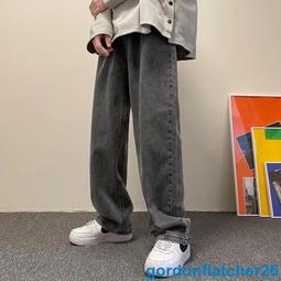 寬褲 牛仔褲【OBIYUAN】 彈性 抓痕 刷破 淺洗色 口袋 單寧褲 長褲 【Y073】 歷史價格詳細信息