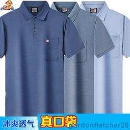 夏裝 冰絲polo衫 冰絲短袖T恤 爸爸裝  排汗衫 速乾衣 男士短袖T恤 翻領POLO衫 冰絲速乾polo衫 涼感衣服 歷史價格詳細信息