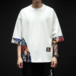 中國風大碼圓領盤扣五分袖寬松T恤男4031-YM905-P40 控50 歷史價格詳細信息