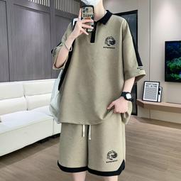 男士時尚短袖POLO衫套裝高品質百搭休閒短褲夏季男裝搭配一套痞帥-22號穿搭 歷史價格詳細信息
