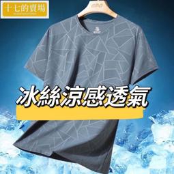冰絲T恤男圓領速乾衣短袖夏季薄款透氣短袖大尺碼上衣男運動寬鬆潮【滿299元發貨】 歷史價格詳細信息