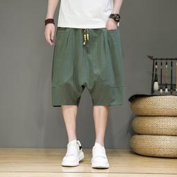 亞麻短褲男夏季中國風大碼男裝五分褲棉麻耐磨透氣沙灘褲休閒中褲 歷史價格詳細信息
