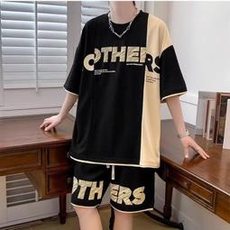 五分褲男生衣服 男裝休閒套裝短袖短褲夏季新款青少年襯衫翻領外套男潮帥氣短袖短褲冰爽兩件套裝男天天精選 歷史價格詳細信息
