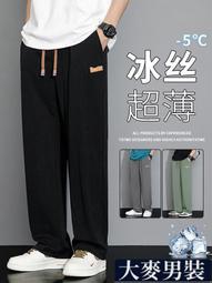 褲子男夏季薄款寬松冰絲休閑褲加肥加大碼胖運動速干束腳長褲 歷史價格詳細信息